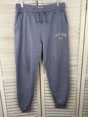 CUFFY'S OF CAPE COD Women's Comfy Embroidered Sweat Pants Heather Blue-Large
